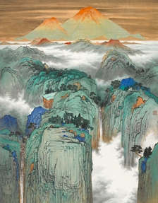 Blue-green Chinese Landscape Painting Exhibition